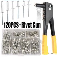 Heavy Duty Riveter SetPop Rivet Gun and 120Pcs Blind Rivets Assortment Kit Hand Tools Rivet Nut Tool