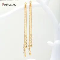 【YF】◐∋  Earring Making Supplies 14K Gold Plated Tassel Pendants Earrings Accessories