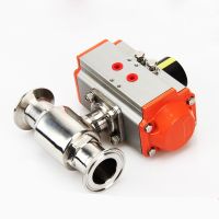 【hot】✿◆☈  Q681F-16P Sanitary valve O.D 63 mm AT75 Actuator Food grade steeltee quick clamp pneumatic two way ball