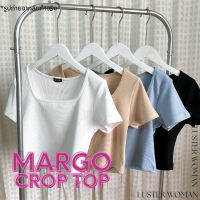 6.6(มี5สี) Margo Crop มาใหม่! เสื้อครอปคอเหลี่ยม สวยมาก ผ้าหนาพอดี นุ่มนิ่ม-LU62