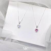 MCbrand.Jew? สร้อยคอเงินเเท้92.5%จี้หัวใจเพชรCZขนาด 7 mm??White&amp;Pink Hearts สุดน่ารัก?✅ฟรีกล่องจิวเวลลี่แบรนด์และผ้าเช็ด