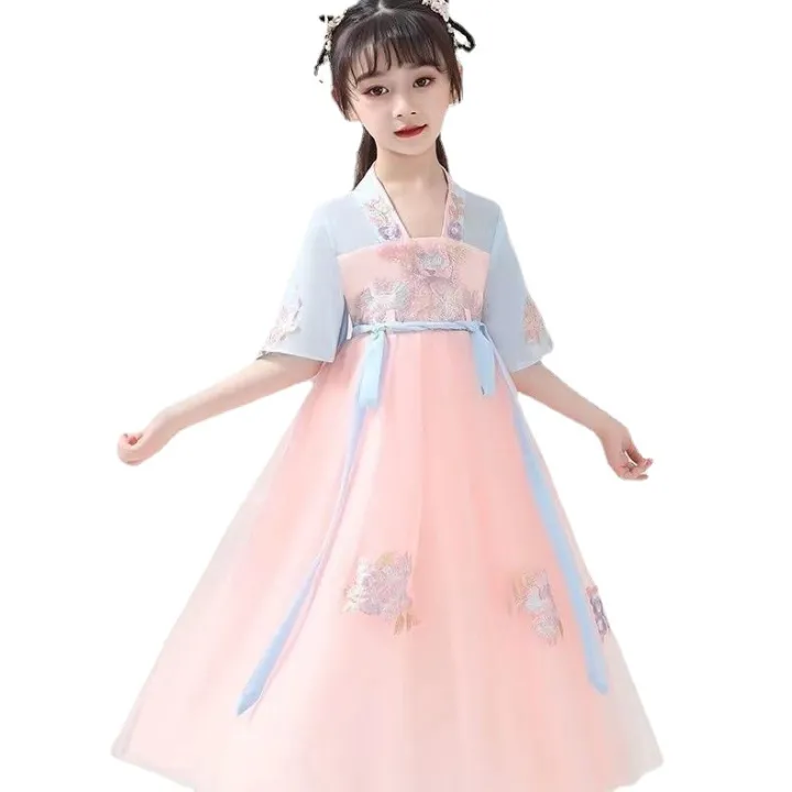 Chinese Hanfu Girl Children Cosplay Costumes Chiffon Princess Tang Suit ...