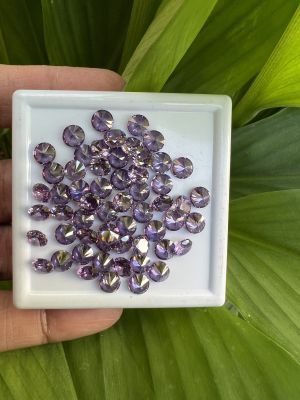 CZ เพชรรัสเซีย สี อเมทิสต์  ทรงกลมขนาด (2.7 มิล 100 เม็ด )...AMETHYST ROUND CUT SIZE(2.70MM ..100PCS)..Cubic zirconia American diamond stone