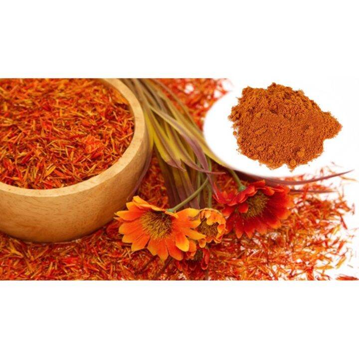 ผงดอกคำฝอย-safflower-ขนาด-100-กรัม-ผงดอกไม้อบแห้ง-ชาดอกไม้-ร้านกันเองสมุนไพรไทย-สินค้าพร้อมส่ง-สอบถามได้เลยค่ะ