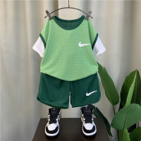 Boys Sportswear Summer 2023 New Childrens Western Style Fashion Short-Sleeved Baby Fried Street Clothes Fashion