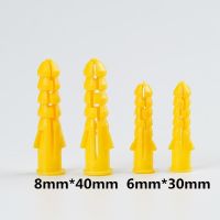 100/200Pcs M6 M8 M10 Ribbed Plastic Anchor Wall Plastic Expansion Pipe Tube Wall Plugs For Self-tapping Screws