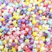 New 50pcs 10mm AB Colourful Five-pointed Star Acrylic Loose Spacer Beads for Jewelry Making DIY Handmade Accessories