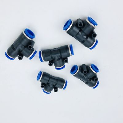 5pcs T-junction Pneumatic Fittings 3Way Connect 12mm Quick Pneumatic Connector Components Rapid Push Pipe Fittings For PU Hose Pipe Fittings Accessori