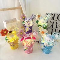 Sanrio My Melody Kuromi Cinnamoroll Pompompurin Pochacco Stuffed Plush Doll Flower Toy Bouquet Pot Plant ValentineS Day Gift