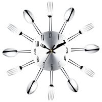 Stainless steel knife and fork spoon kitchen restaurant wall clock Home Decoration