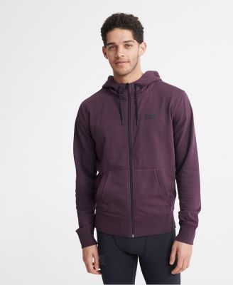 SUPERDRY CORE SPORT ZIPHOOD - ฮู้ดดี้ เสื้อฮู้ดแบบมีซิป สำหรับผู้ชาย สี Fig Marl