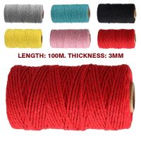 1pcs 3mm*100m Twisted-Cord Cotton Rope Colorful Twine Macrame DIY Cord String Thread for Party Wedding Decoration Accessory General Craft