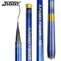 ETXJOSBY Super Light Hard Carbon Fiber / FRP Hand Telescopic Fishing Rod 2.7M/3.6M/4.5M/5.4M/6.3M/7.2M Freshwater Stream Pole Pesca