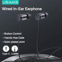 USAMS 3.5MM/ประเภท-C In-Ear หูฟังสายควบคุม Built-In Mic แฮนด์ฟรีสำหรับ Google Pixel 2 3 Samsung S8/8 +/S9/หมายเหตุ20 S20 S21/iPad Pro/sony/huawei