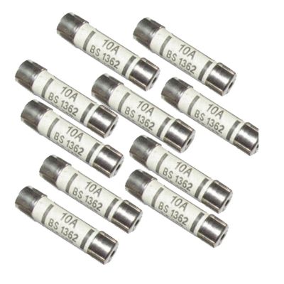 10x Fuse Ceramic Fuse Tube BS1362 10A 6x25mm For Multimeter Instrument Fuses Accessories