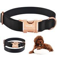 AiruiDog Personalized Dog Collar amp; Tag Black Fabric Free Engraved ID Name Small Large Pet