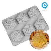 【Ready Stock】 ▥ C14 [Ready] 6-Grid Bee Honeycomb Hexagon Soap Mold Silicone DIY Handicraft Making Mould