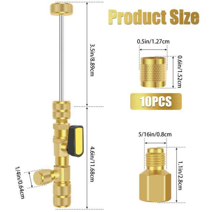 เครื่องมือติดตั้งตัวถอดแกนวาล์วทนทานอุปกรณ์กำจัดตัวถอดแกนวาล์ว1ชุดสำหรับระบบ-hvac-ตัวถอดแกนวาล์วชุดกล่องเครื่องมือเครื่องมือติดตั้งสำหรับเครื่องทำความเย็นแกนวาล์วทองเหลืองอุปกรณ์กำจัดตัวถอดแกนวาล์ว