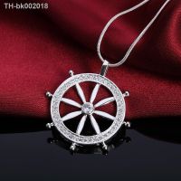 ™ Fashion Classic 925 Sterling Silver Necklace For Women Jewelry crystal Exquisite Sailor rudder Pendant birthday gifts party