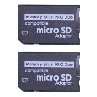 2X Memory Stick Pro Duo Mini MicroSD TF to MS Adapter SD SDHC Card Reader for Sony &amp; PSP Series