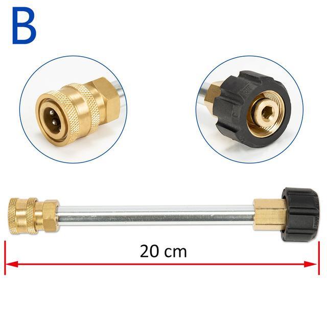 pressure-washer-short-lance-car-washer-spray-lance-wand-tube-1-4-quick-connector-m22-adaptor-high-pressure-water-gun-lance