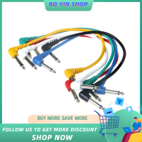 Set of 6pcs Colorful Guitar Patch Cables Angled for Guitar Effect Pedals