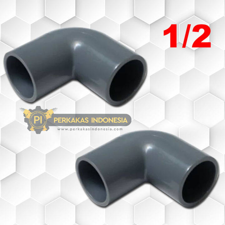 Sambungan Pipa Knie PVC 1-2 Inch Alat Penyambung Pipa Plastik Model ...