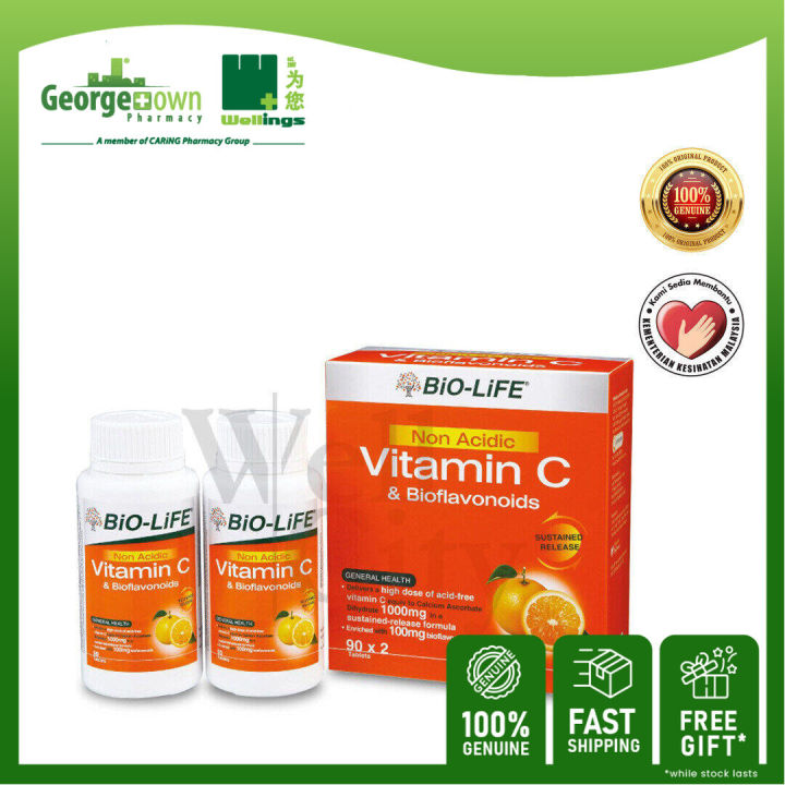 BIOLIFE NON ACIDIC VITAMIN C & BIOFLAVONOIDS TAB 90SX2