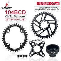 WUZEI MTB 3ล้อโซ่กลอนประตู30/32/34/36/38/40/42T ชดเชย1/3/6มม. เฟืองวงรีสำหรับ Sram 11/12S NX XX XO GX GXP11 7075 t6 CNC