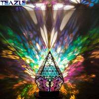 TEAZLE ภาพโมเสค LED โต๊ะโรแมนติกแสงโปรเจคเตอร์พื้นหลากสีสันไฟข้างเตียงท้องฟ้าเต็มไปด้วยดวงดาว