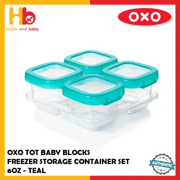 OXO Tot Baby Blocks 6-oz. Teal Freezer Storage Containers