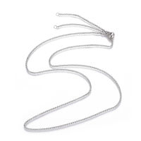 2pcs Adjustable 304 Stainless Steel Slider Necklaces with Rolo Chains and Slider Stopper Beads Stainless Steel Color 29.5inches(75cm); 2mm for Jewelry Making