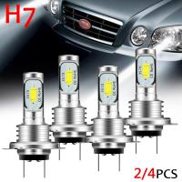 [ANYA Auto Parts] 2/4Pcs ไฟหน้า LED H7 6000K ไฟ LED สีขาวสำหรับรถยนต์ไฟตัดหมอกไฟสูงหรือต่ำไฟอัตโนมัติหลอดไฟ12V/24V หลอดไฟ LED สากล