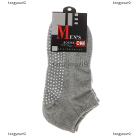 langyouzi9 1คู่ผู้ชายผ้าฝ้ายไม่ลื่นถุงเท้าโยคะ Breathable Anti Skid FLOOR SOCKS