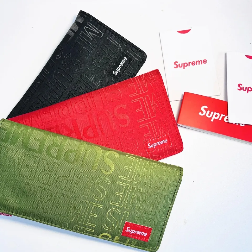 ▨☊ Supreme Men Stylish Canvas Long Wallet Casual Multi Card