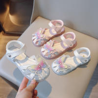 Girls Sandals New Summer Princess Baby Girl Sandals Cute Butterfly Solid Color Velcro Sandals