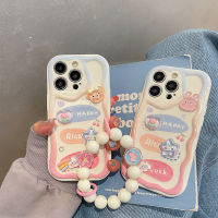 Rivel เคสโทรศัพท์ซิลิโคนนิ่มลายตุ๊กตา3D น่ารักพร้อมสายคล้องข้อมือสำหรับ iPhone 14 13 12 11 Pro Max Plus X XR XS Max เคสโทรศัพท์กันกระแทกพร้อมเลนส์ป้องกันกล้องคลุมทั้งหมด