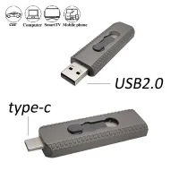 USB แฟลชไดรฟ์ Techkey TYPE-C 128Gb อินเตอร์เฟซสำหรับสมาร์ทโฟนสามารถปากกาที่ซ่อนอยู่ไดรฟ์ยูเอสบีโลหะของขวัญทางธุรกิจ64GB