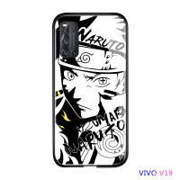 UCUC เคสมือถือ เคสโทรศัพท์ เคสVivo V19แก้วเคสมือถือNarutoสีดำสีขาวอะนิเมะเคสมือถือ เคสโทรศัพท์ เคสหญิงSketch Kakashiกระจกเทมเปอร์กรณี