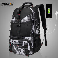 USB Charging Backpack Men Large Laptop Bag Waterproof Graffiti Printing Moutaineering Backpacks Student School Rucksack XA87C