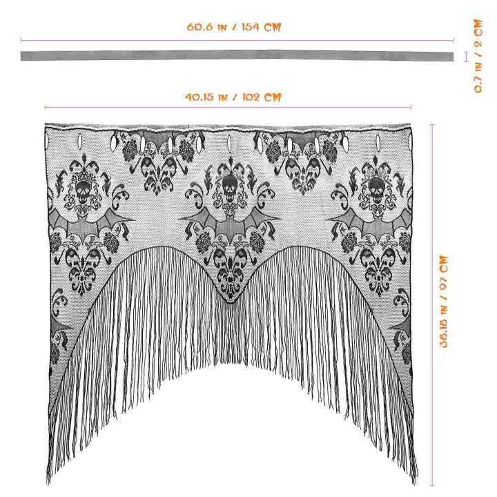 cw-๑-curtain-window-curtains-fringe-shades-wall-hanging-door-background-props-mantel-scarf