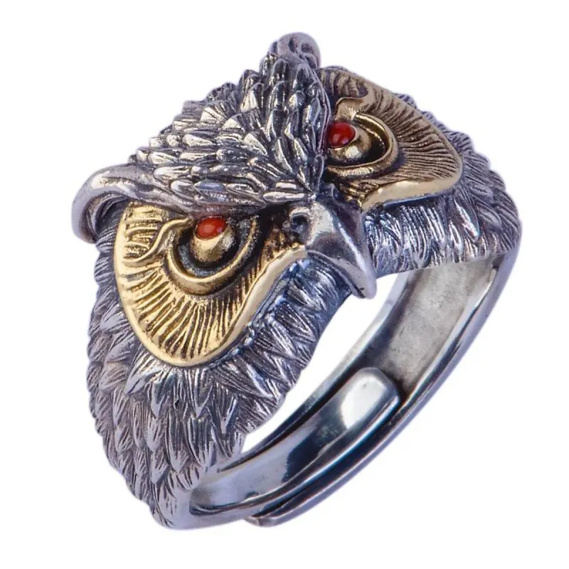 Lkyou New Viking Animal Ring Retro Silver Red Eye Owl Opening Adjustable  Ring Cool Male Hipster Punk Ring Jewelry Gift | Lazada PH