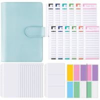 A6 PU Leather Binder Notebook Cover, Waterproof 6-Ring Binder Refillable Notebook with 12 Budget Envelopes System