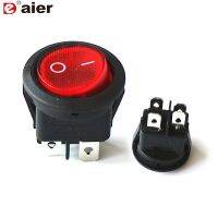 ▲ 5Pcs 12/24/220V Round Rocker Switch 20MM 4 Pin ON/OFF DPST Latching LED Lighted On Car Push Button Switches Transparent Red