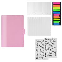 A6 Pink Money Notebook Organizer for Saving Book Saving Binder with Cash Envelopes Include 200 Neon Markers