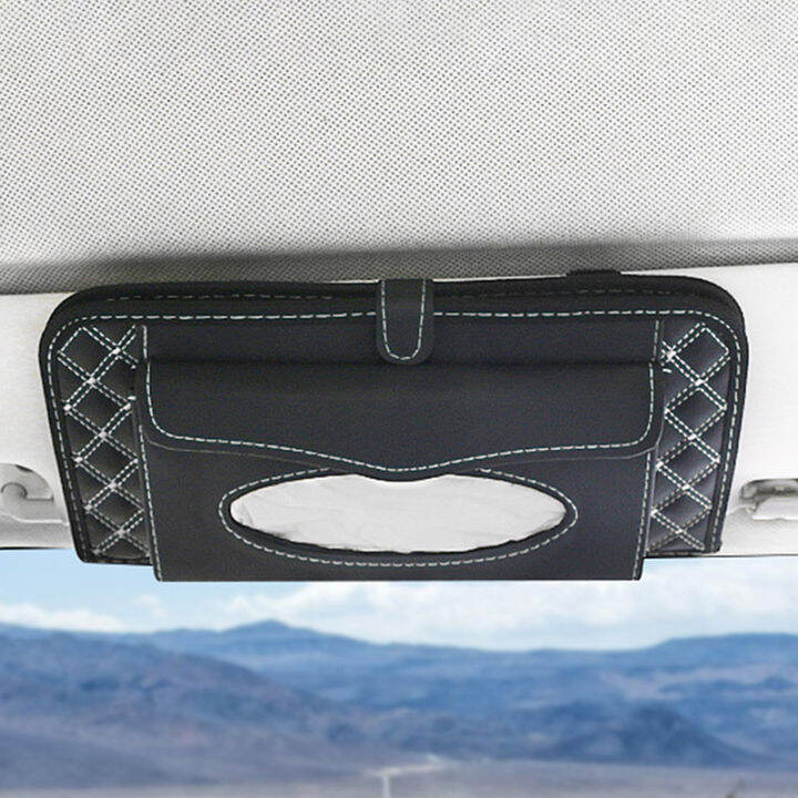 car-cd-dvd-holder-disc-pu-leather-storage-media-case-sunglasses-card-organizer-sun-visor-sunshade-sleeve-wallet-clips