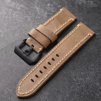 Suitable For Handmade 20 21 22 24 26MM top layer cowhide leather strap suitable for PAM111 441 mens watch chain thickened