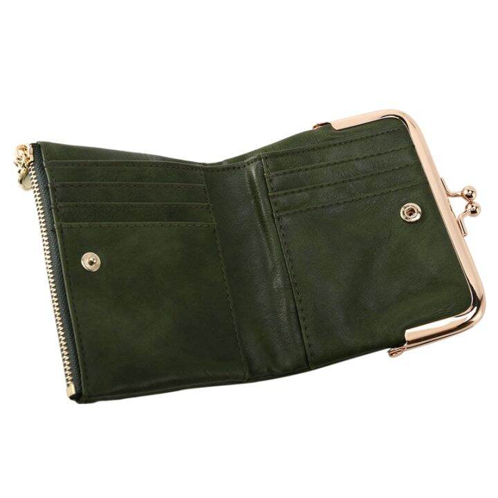 womens-short-wallet-bifold-retro-multifunction-coin-purse-with-zip-and-kiss-lock