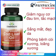 Dầu gan cáTuyết Na Uy sáng mắt đẹp da làm giảm nguy có đau tim Swanson Cod