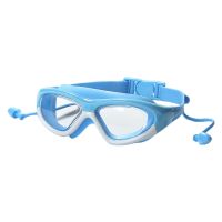 Kids Swimming Goggles Conjoined Earplugs Big Frame HD Waterproof Anti Fog Boys Girls Water Sports Glasses Silicone Pool Eyewear Accessories Accessorie